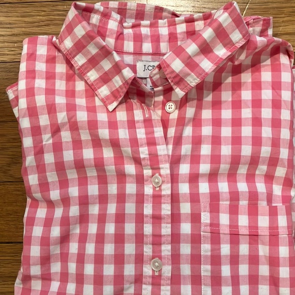 Pink Gingham J Crew Button-Up Shirt - Picture 5 of 5